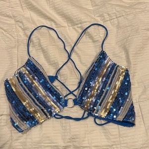 Princess Polly sequin tie top